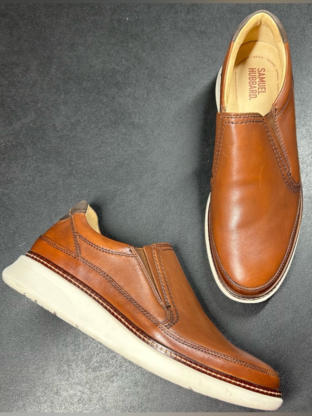Samuel Hubbard Men's Size 10M "Rafael" Hybrid Slip-On Tan Leather Shoes